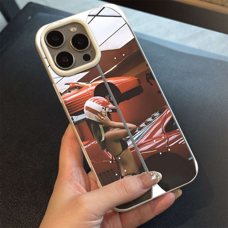 1Pc White For iPhone XS Max Creative Car Pattern Phone Case