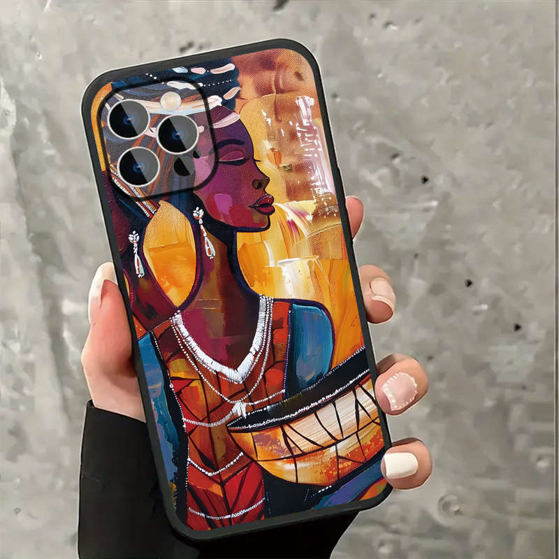 1Pc Black For iPhone 12 Pro Max African Women Portrait Phone Case