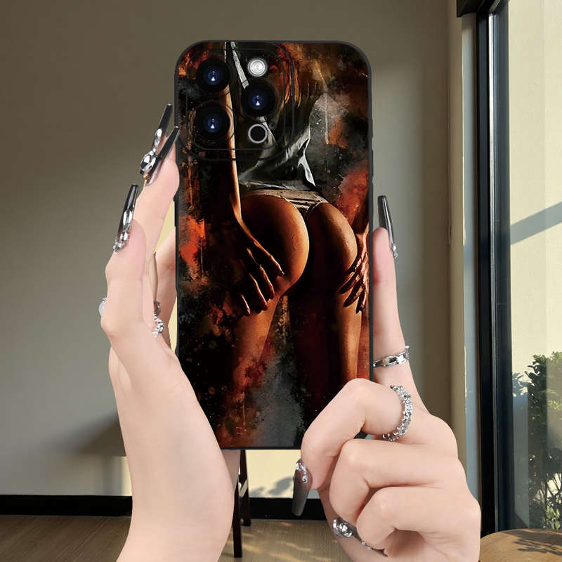 1Pc Black For iPhone 13 Sexy Butt Pattern Phone Case