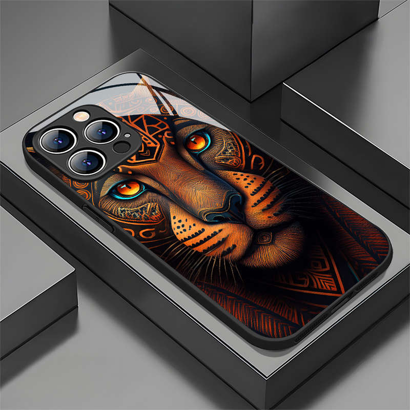 1Pc Mixed Color For iPhone 13 Pro African Totem Leopard Phone Case