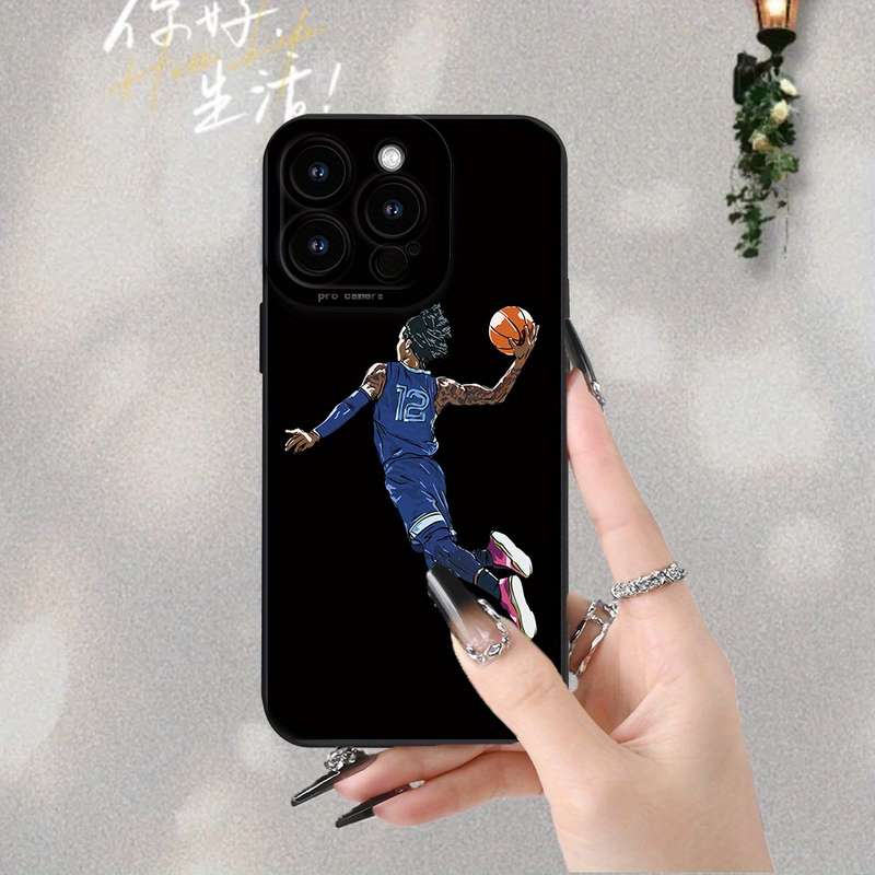 1Pc Black For iPhone 8 Plus Basketball Star Printed Phone Case