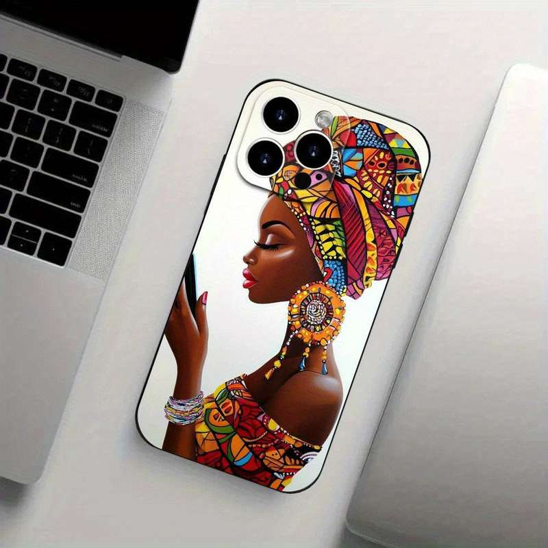 1Pc Black For iPhone 11 Pro Max Beautiful African Girl Phone Case