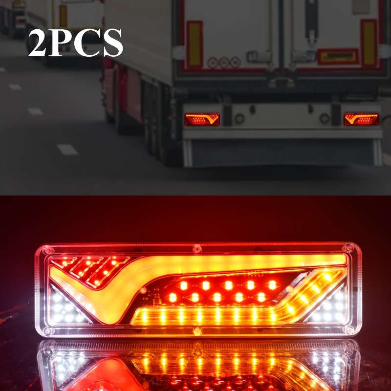 2pcs LED Car Taillight High Brightness for Trucks Trailers RVs and Cars Red & Y