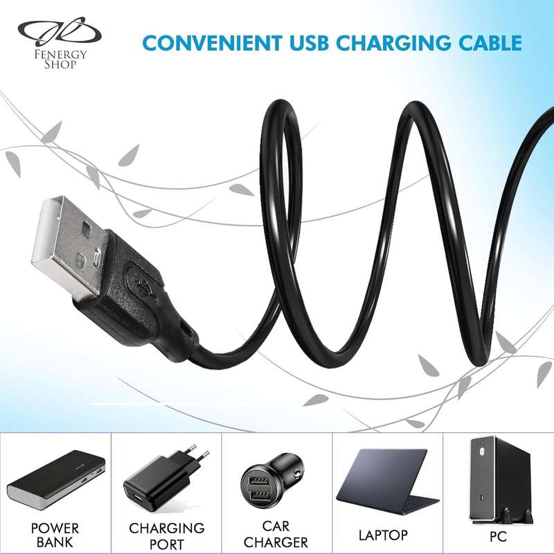 1pc USB Charger Cord Premium Replacement Charging Cable Compatible with Skull Shaver Pitbull