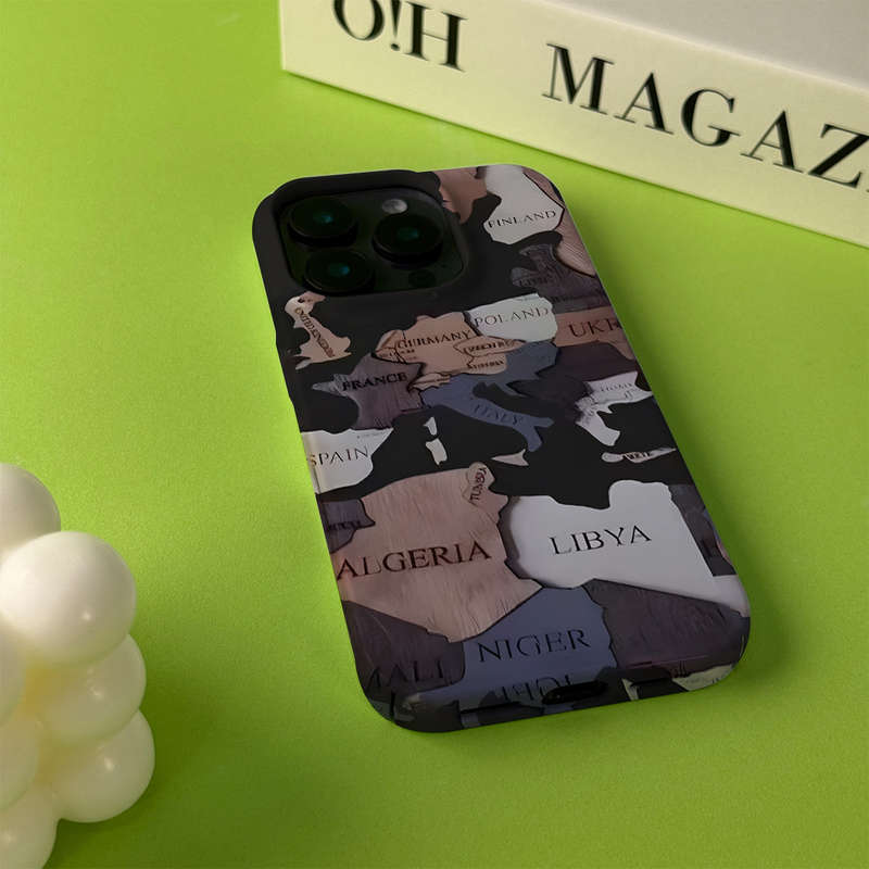 1Pc Mixed Color For iPhone 16E World Map Phone Case