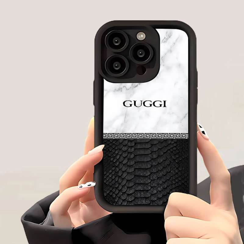 1Pc Black For iPhone SE 4 Luxury Stone Pattern Phone Case