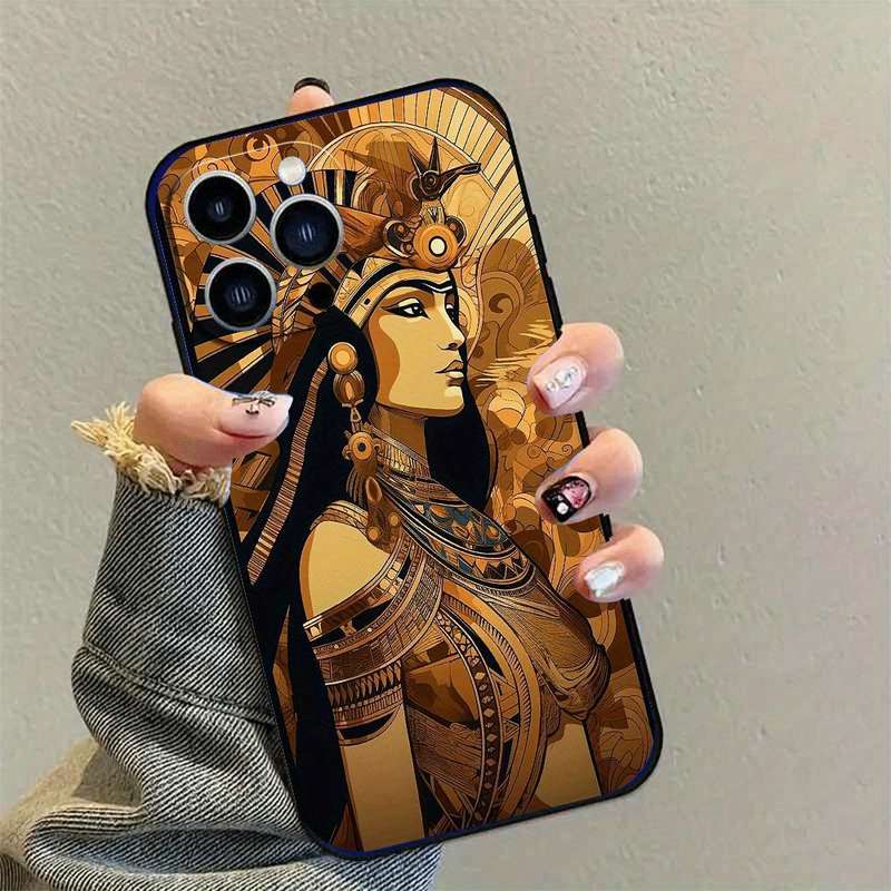 1Pc Black For iPhone 15 Plus African Egyptian Culture Phone Case