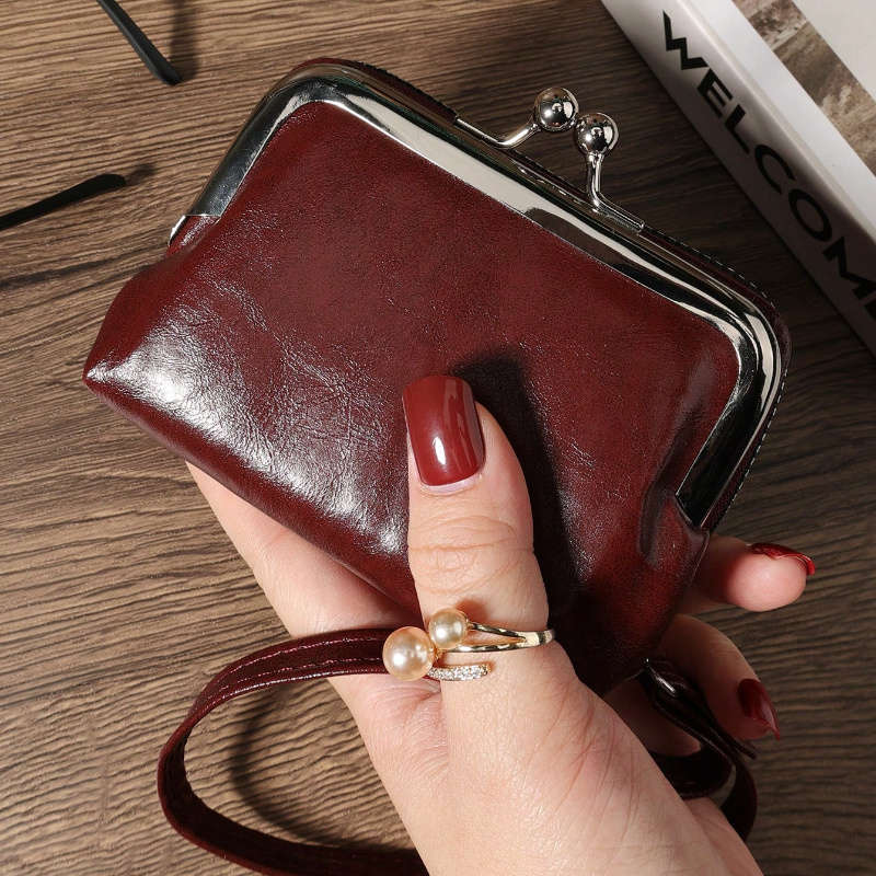 1pc Compact Womens Wallet with Wrist StrapStylish Zippered Purse Large Capacity Card Holder M