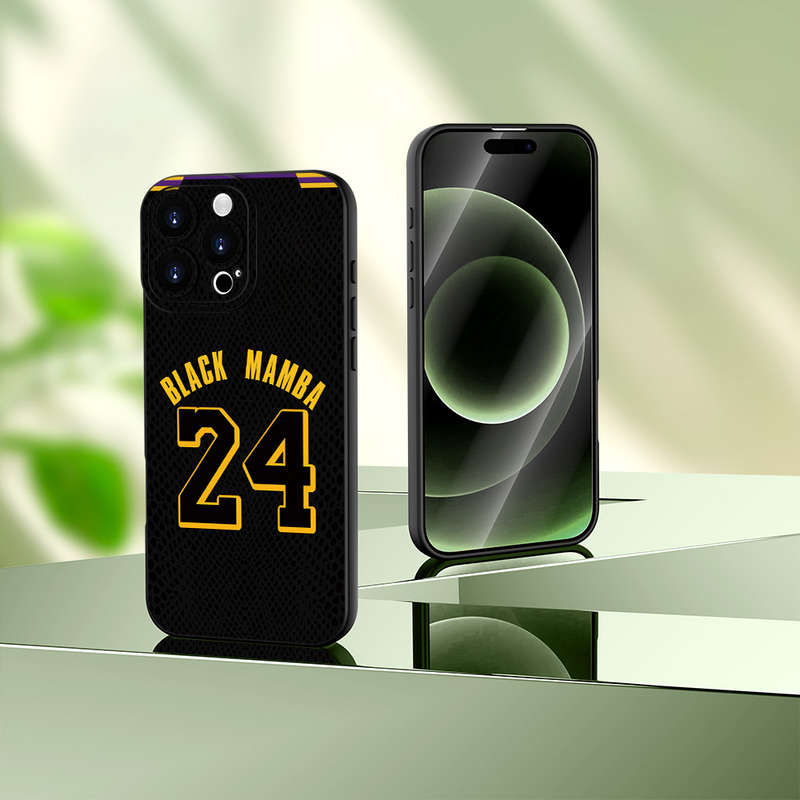 1Pc Black For iPhone 13 Pro Max No 24 Basketball Player Phone Case