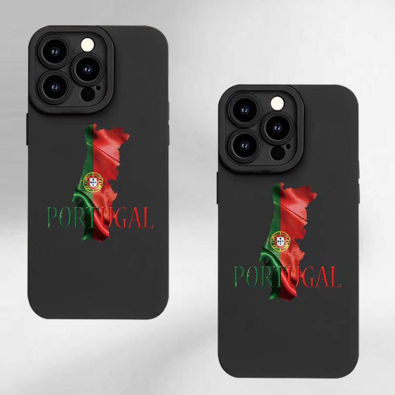 1Pc Black For iPhone XS Max Portuguese Flag Design Phone Case
