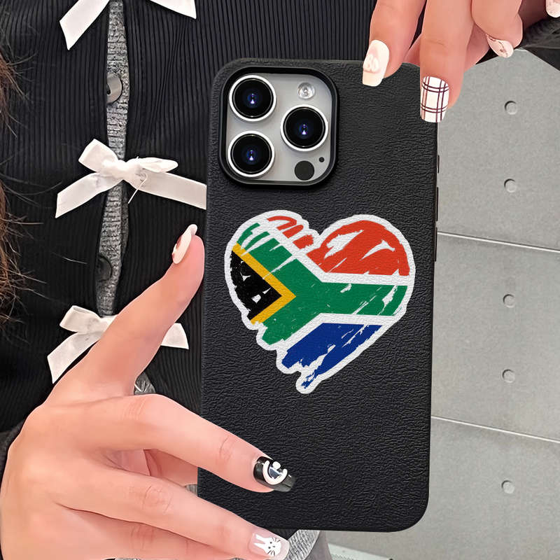 1Pc Ivory White For iPhone 13 Pro Max South African Flavor Heart Phone Case