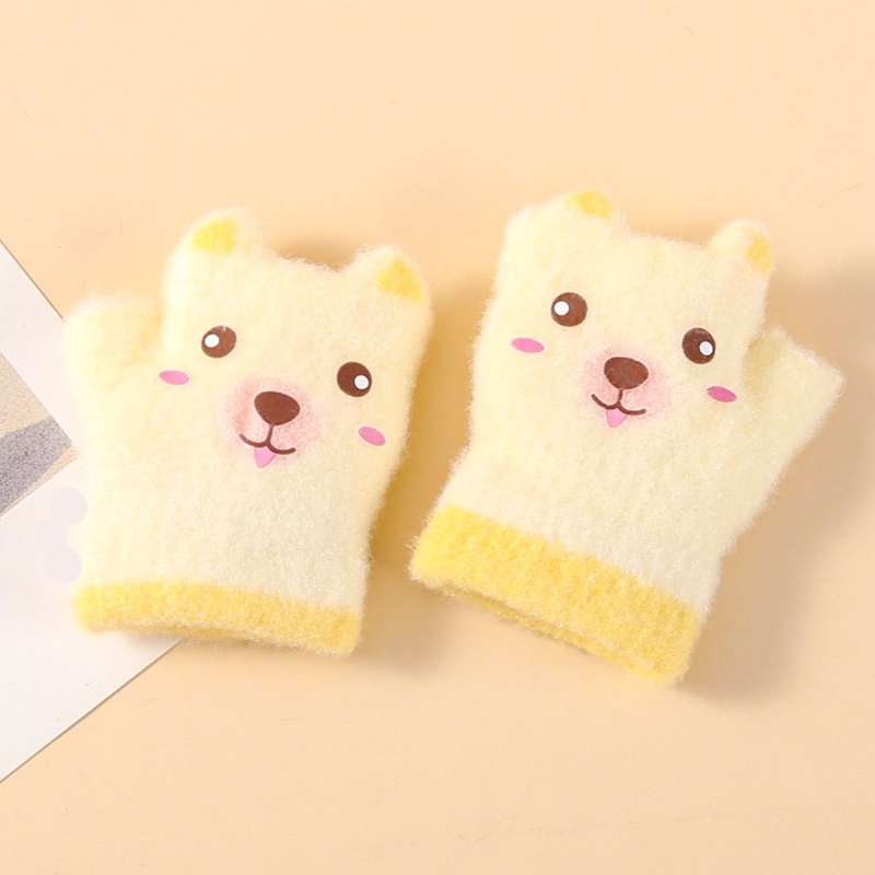 Winter Gloves Color Beige Color Size 6 To 24 Months