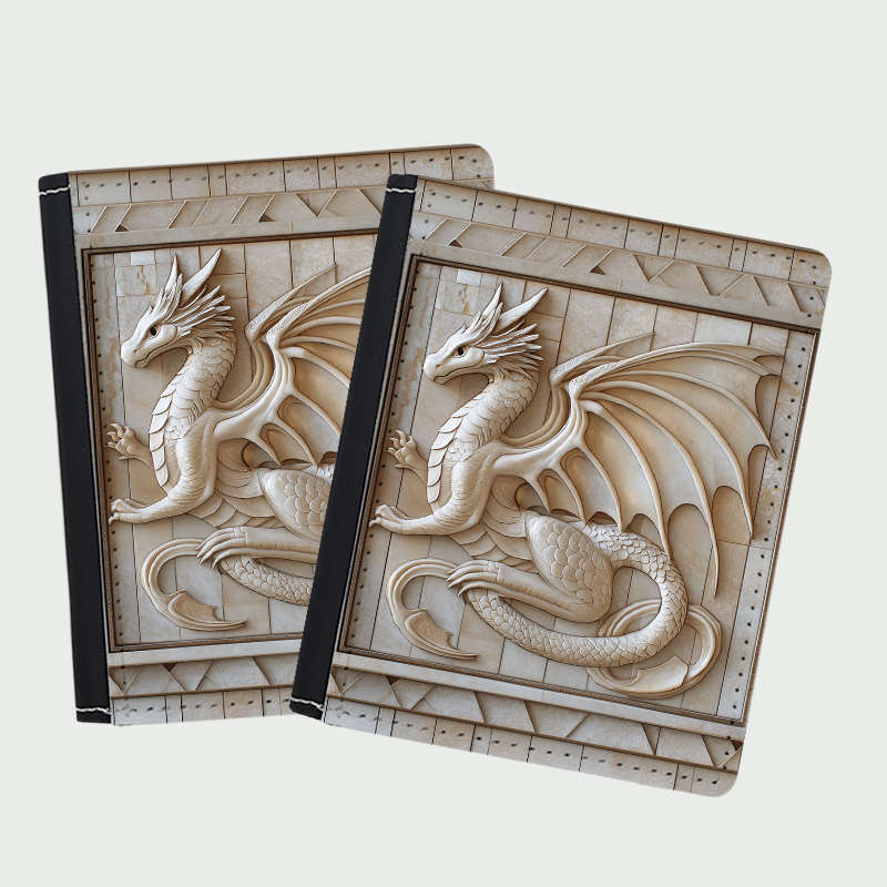 1pc Vintage Flying Dragon Slim WalletBlack Faux Leather with 8 Card Slots Foldable ID Cre