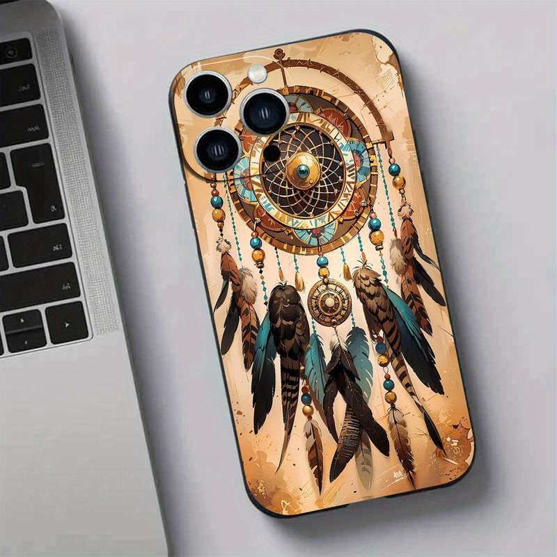1Pc Black For iPhone 15 Pro Max African Design Phone Case