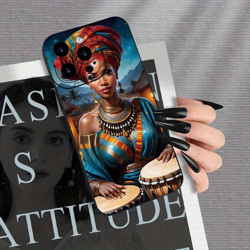 1Pc Black For iPhone XR African Girl Phone Case
