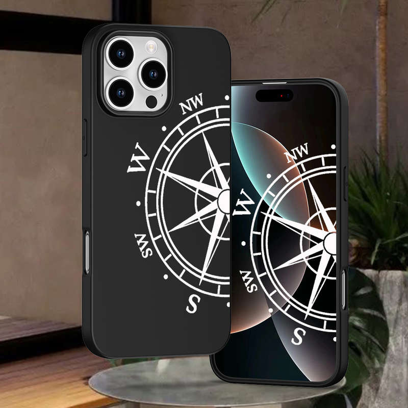 1Pc Black For iPhone XS Max Guide Pattern Phone Case