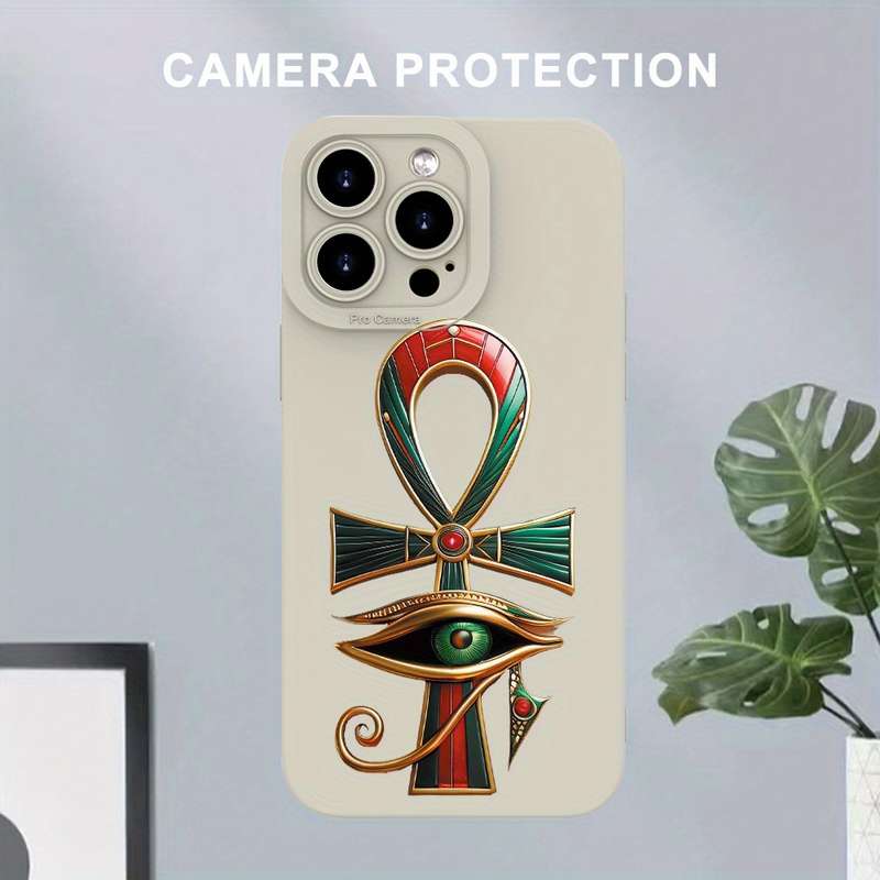 1Pc Ivory White For iPhone XR Egyptian Symbol Phone Case