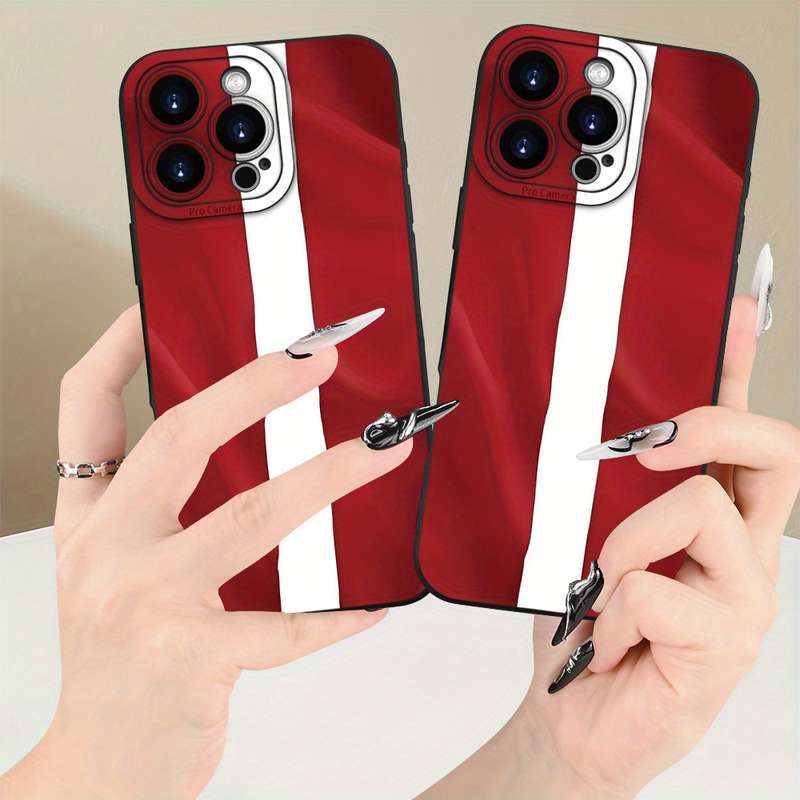 1Pc Black For iPhone 13 Pro Austrian Flag Pattern Phone Case