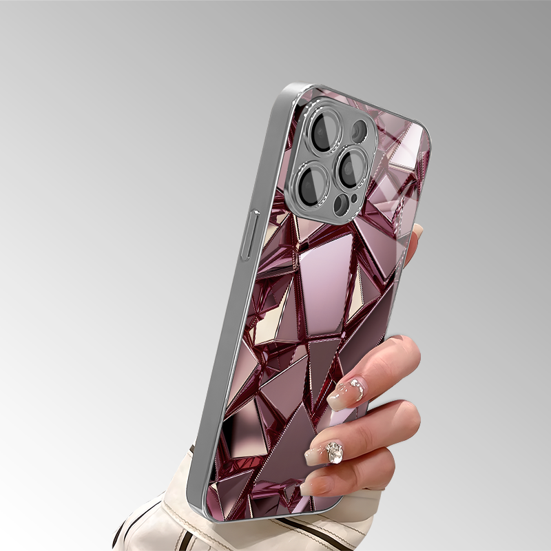 1Pc Mixed Color  For iPhone 15 Plus Rose Golden Shimmering Phone Case