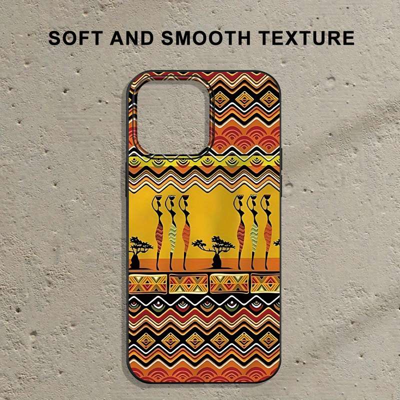 1Pc Black For iPhone 14 Plus African Inspired Designs Phone Case