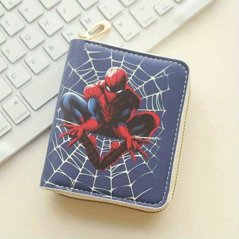 1pc Marvel Themed wallet cartoon printed short zipper purse mini PU card coin Bag and Card ho