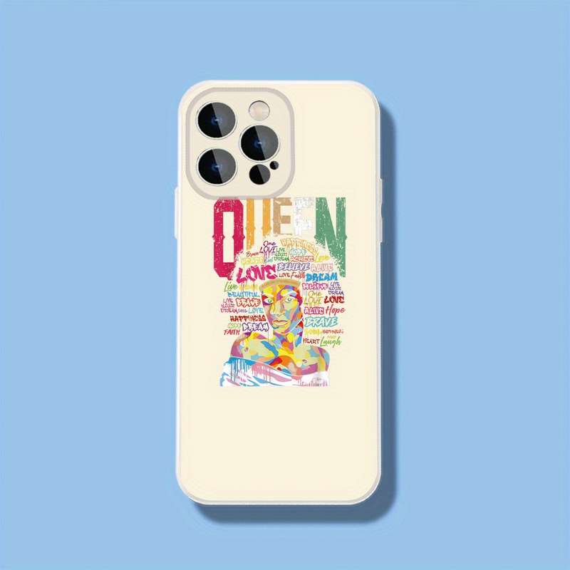 1Pc Ivory White For iPhone 13 Colorful Graffiti Art Phone Case