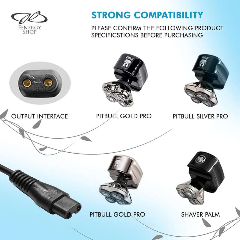 1pc USB Charger Cord Premium Replacement Charging Cable Compatible with Skull Shaver Pitbull
