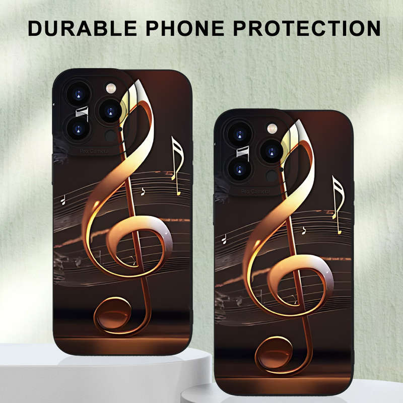1Pc Black For iPhone 7 Plus 8 Plus Musical Note Pattern Phone Case