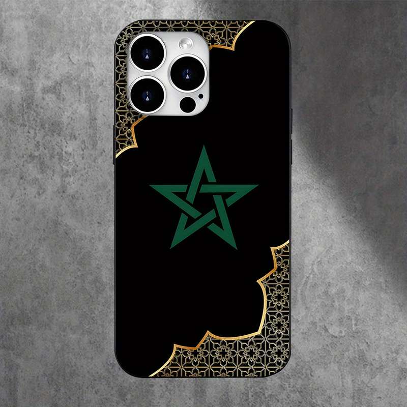 1Pc Black For iPhone 14 Pro Max Cartoon Pattern Phone Case