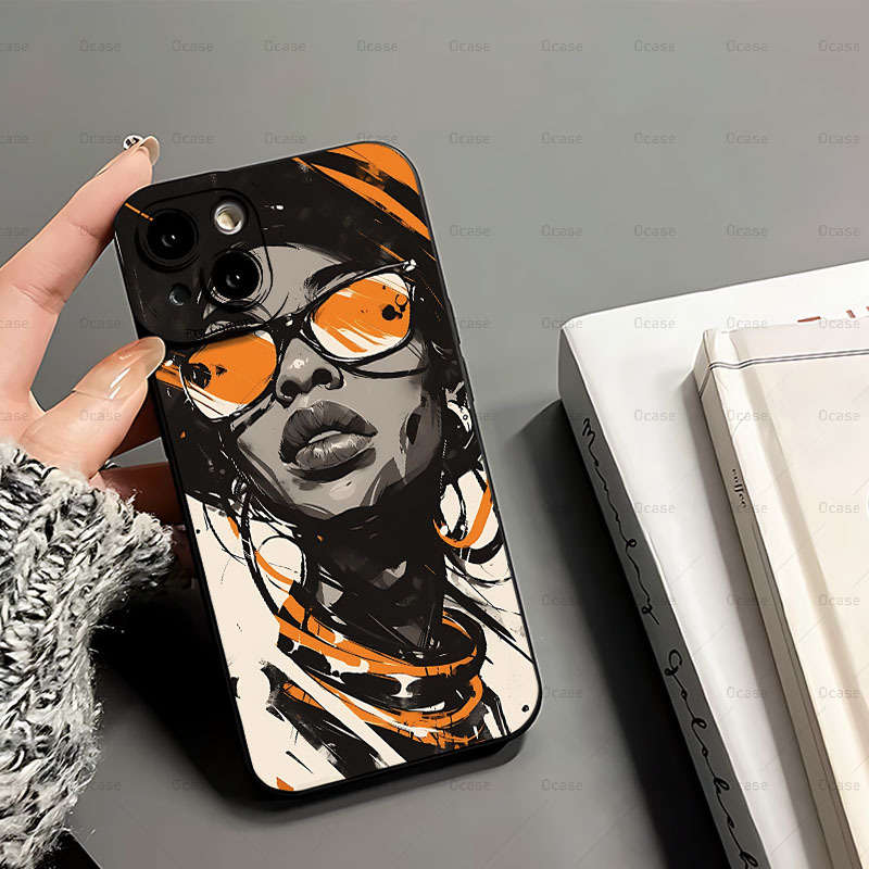1Pc Black For iPhone 7 Plus 8 Plus Angel Eyes African Women Phone Casee