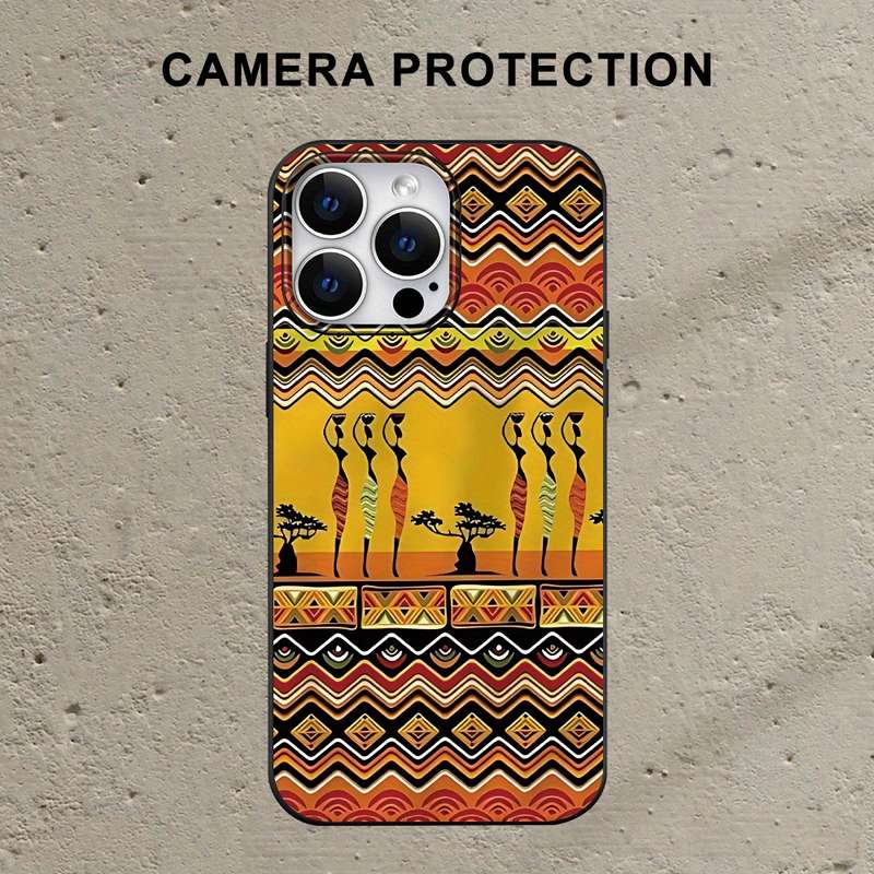 1Pc Black For iPhone 14 Plus African Inspired Designs Phone Case