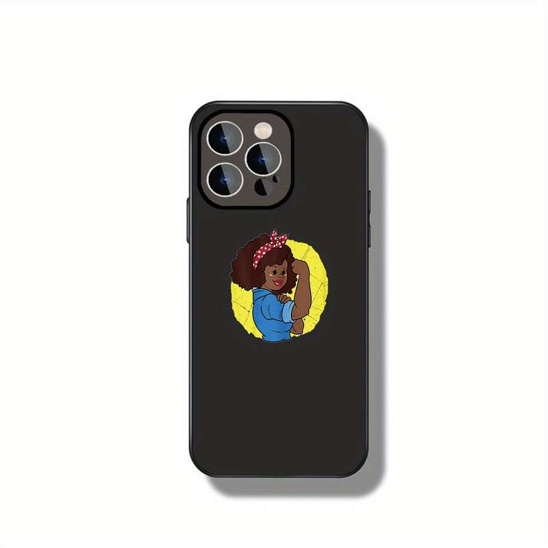 1Pc Ivory White For iPhone 14 Pro Max Empowered Woman Phone Case