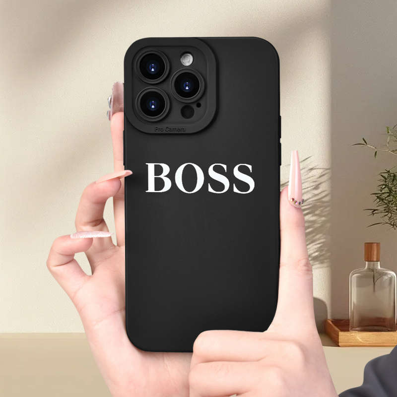 1Pc Black For iPhone XS Max BOSS Pattern Phone Case