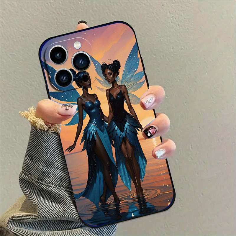 1Pc Black For iPhone 14 Pro Max African Design Phone Case