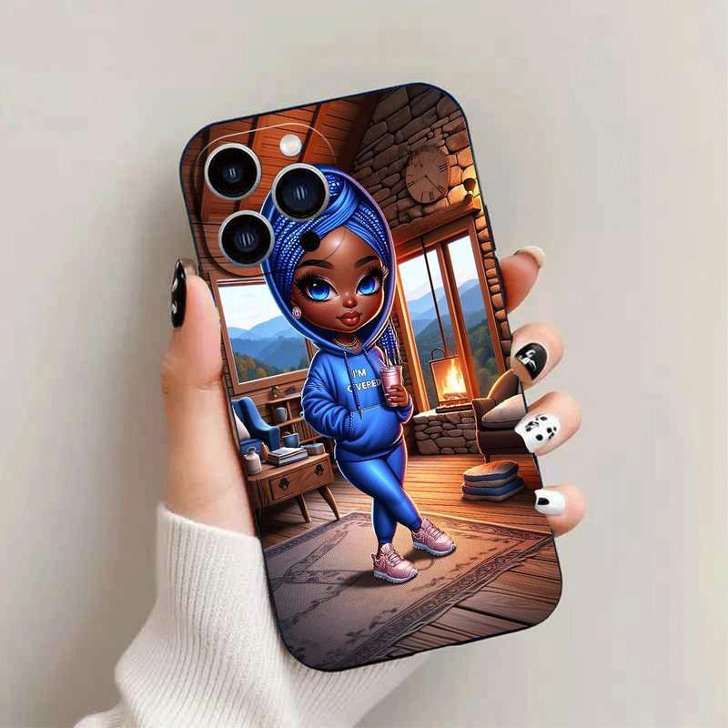 1Pc Black For iPhone 13 African Design Phone Case