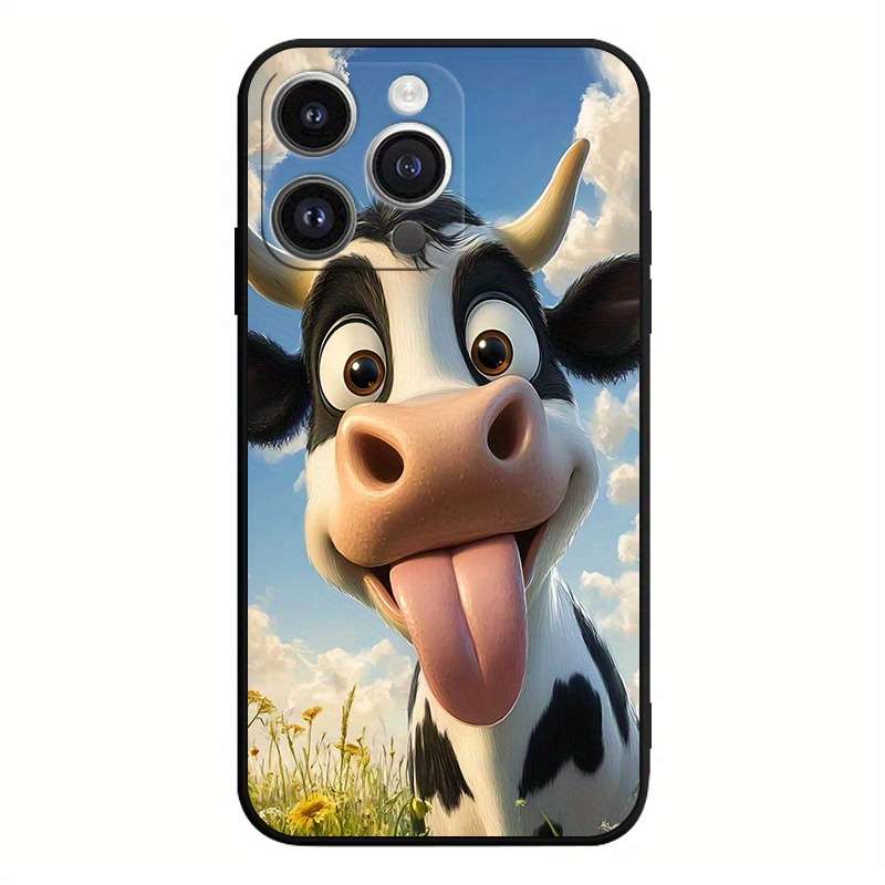 1Pc Mixed Color For iPhone 14 Cow TPU Pattern Phone Case