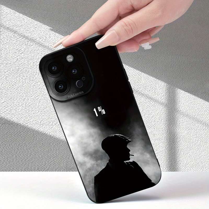 1Pc Black For iPhone 12 Mini Gentleman Pattern Phone Case