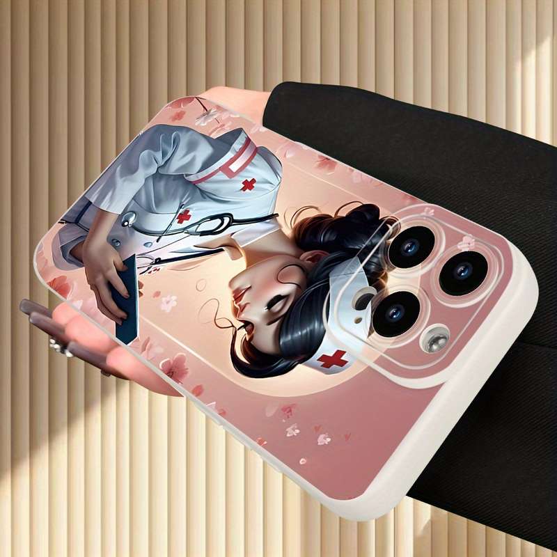 1Pc Ivory White For iPhone 7 Plus 8 Plus Nurse Themed Phone Case