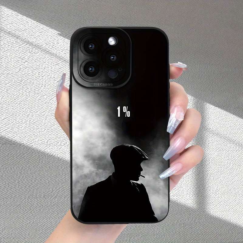 1Pc Black For iPhone 12 Mini Gentleman Pattern Phone Case