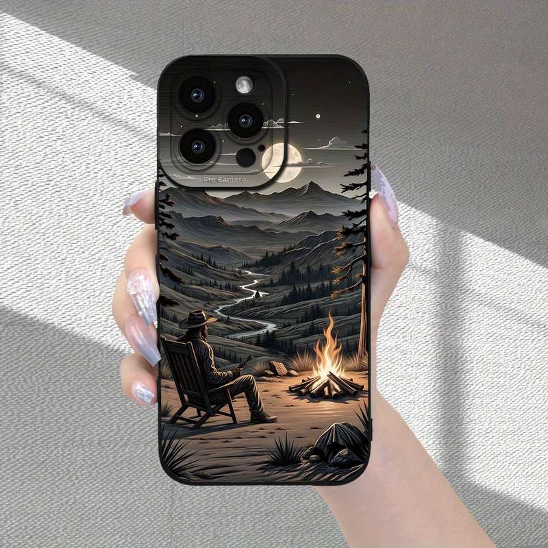 1Pc Black For iPhone 7 Plus 8 Plus Gentleman Fireplace Phone Case