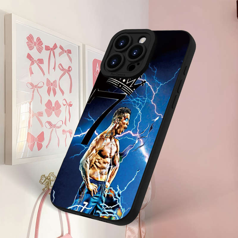 1Pc Black For iPhone 15 Plus Cristiano Ronaldo Design Phone Case
