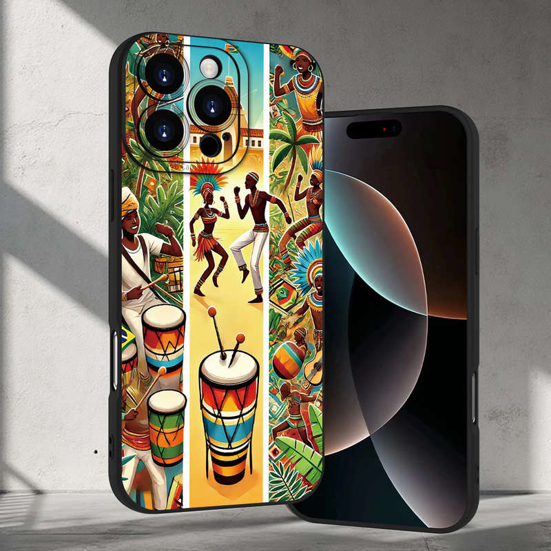 1Pc Black For iPhone XS Max African Cultural Patterns Phone Case