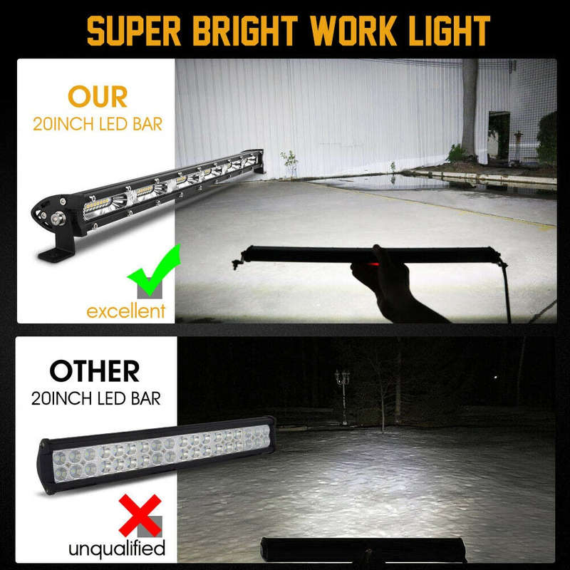 1pc 50cm LED Light Bar 180W Offroad Work Lamp Single Row 6000K White Light Die-C