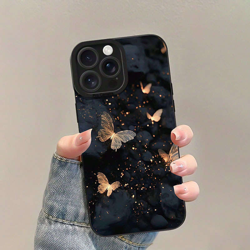 1Pc Black For iPhone 13 Exquisite Butterfly Phone Case