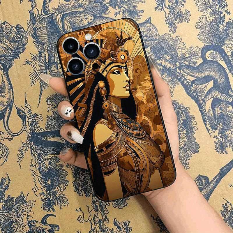 1Pc Black For iPhone 15 Plus African Egyptian Culture Phone Case