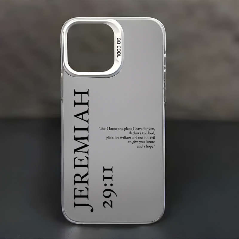 1Pc White For iPhone 12 Pro Bible Verse Christian Phone Case