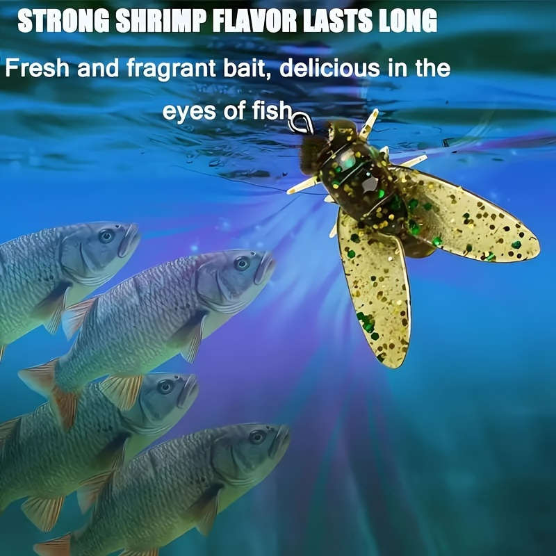 10pcs Bionic Fly Fishing Bait with Wings High-Quality PVC Popper Lures Artificial Insect Bai