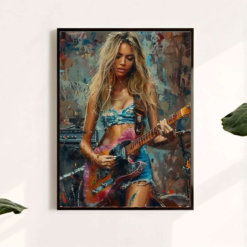 1pc  Vibrant Music-Themed Canvas Print 30.48x40.64cm Frameless High-Quality Wall Art Decor M