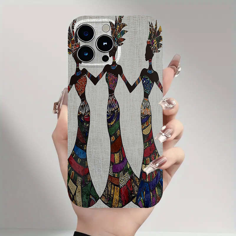 1Pc Transparent For iPhone 12 Pro Max African Tribal Three Women Phone Case