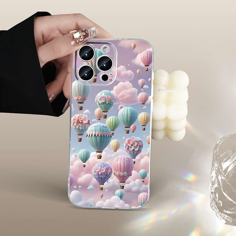 1Pc Transparent For iPhone 7 Plus 8 Plus Hot Air Balloon Phone Case